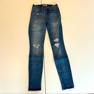 Madewell 9” High-Rise Skinny Jeans size 24 in Distressed Medium Wash